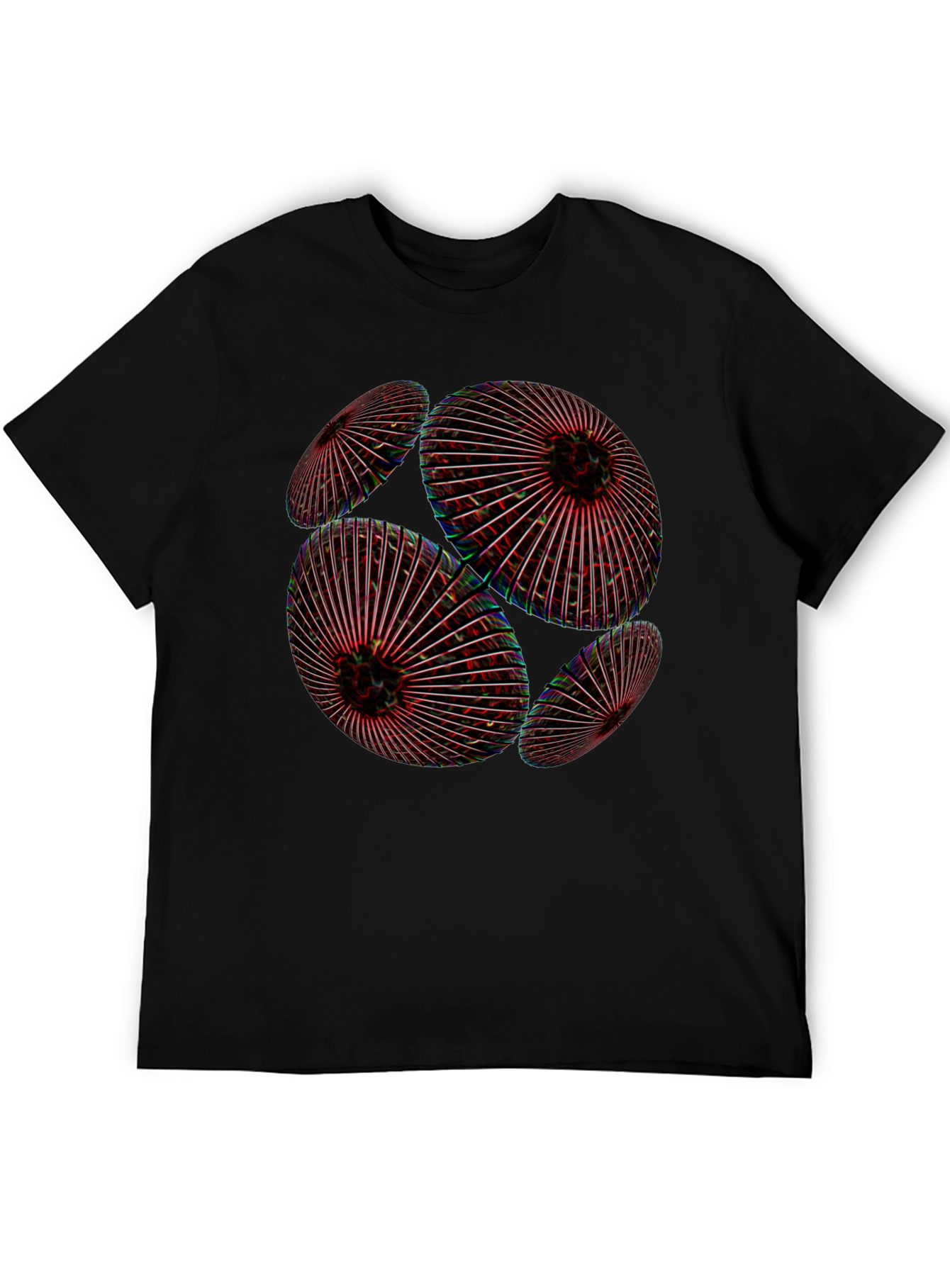 Abstract Geometric Orb Black T-Shirt