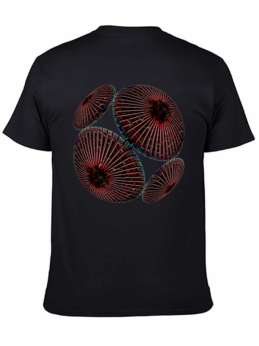 Abstract Geometric Orb Black T-Shirt