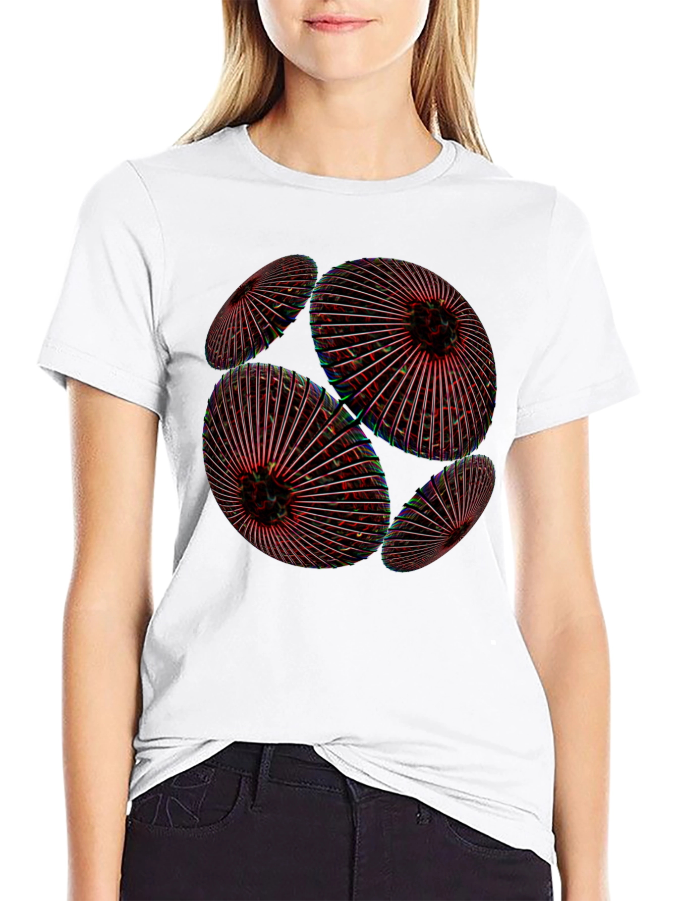 Abstract Geometric Orb Black T-Shirt