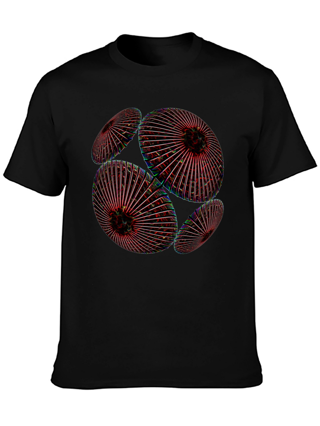 Abstract Geometric Orb Black T-Shirt