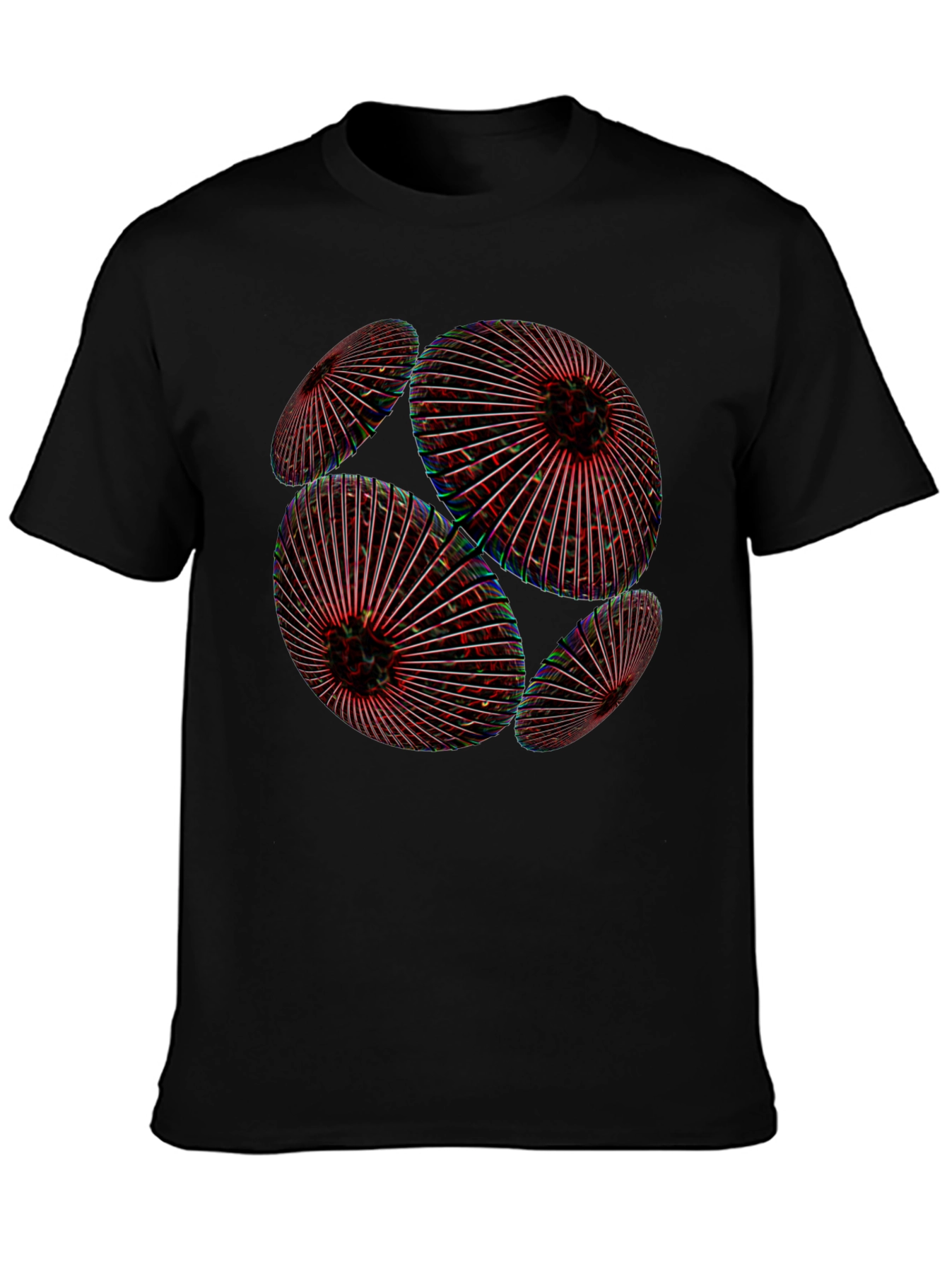 Abstract Geometric Orb Black T-Shirt