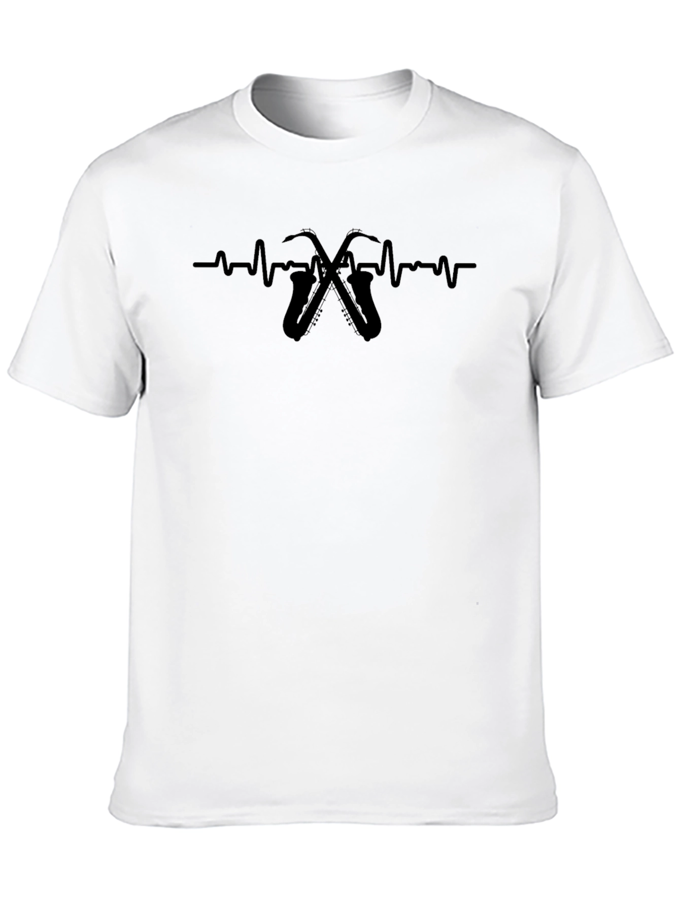 Saxophone Heartbeat Graphic Tee - Musician T-Shirt