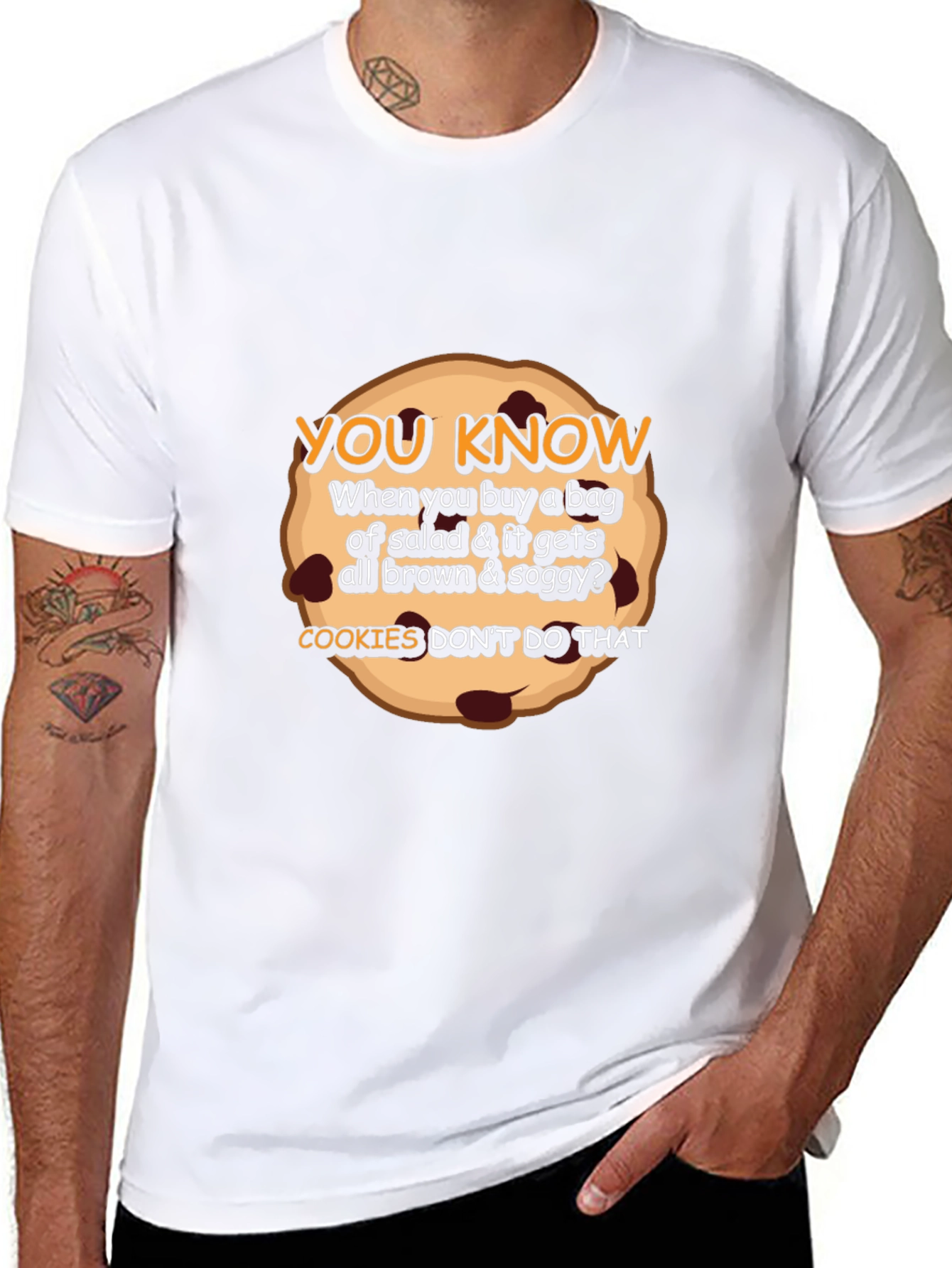 Cookie vs Salad T-Shirt Funny Foodie Tee