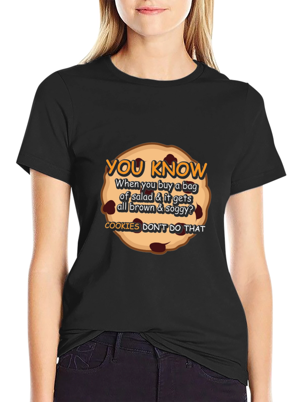 Cookie vs Salad T-Shirt Funny Foodie Tee