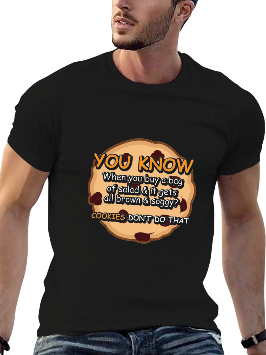 Cookie vs Salad T-Shirt Funny Foodie Tee