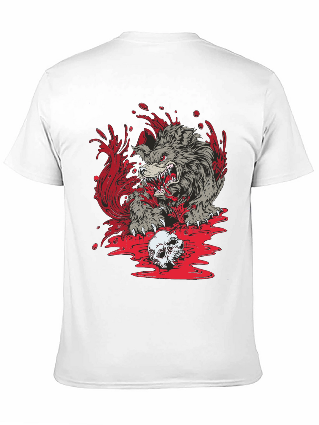 Wolf Skull Graphic Print Tee