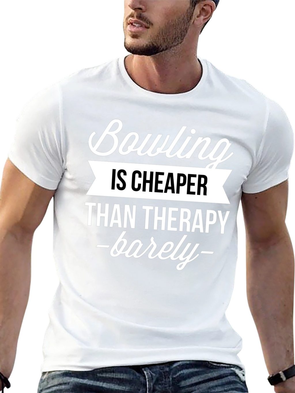 Bowling is Cheaper Than Therapy Funny T-Shirt