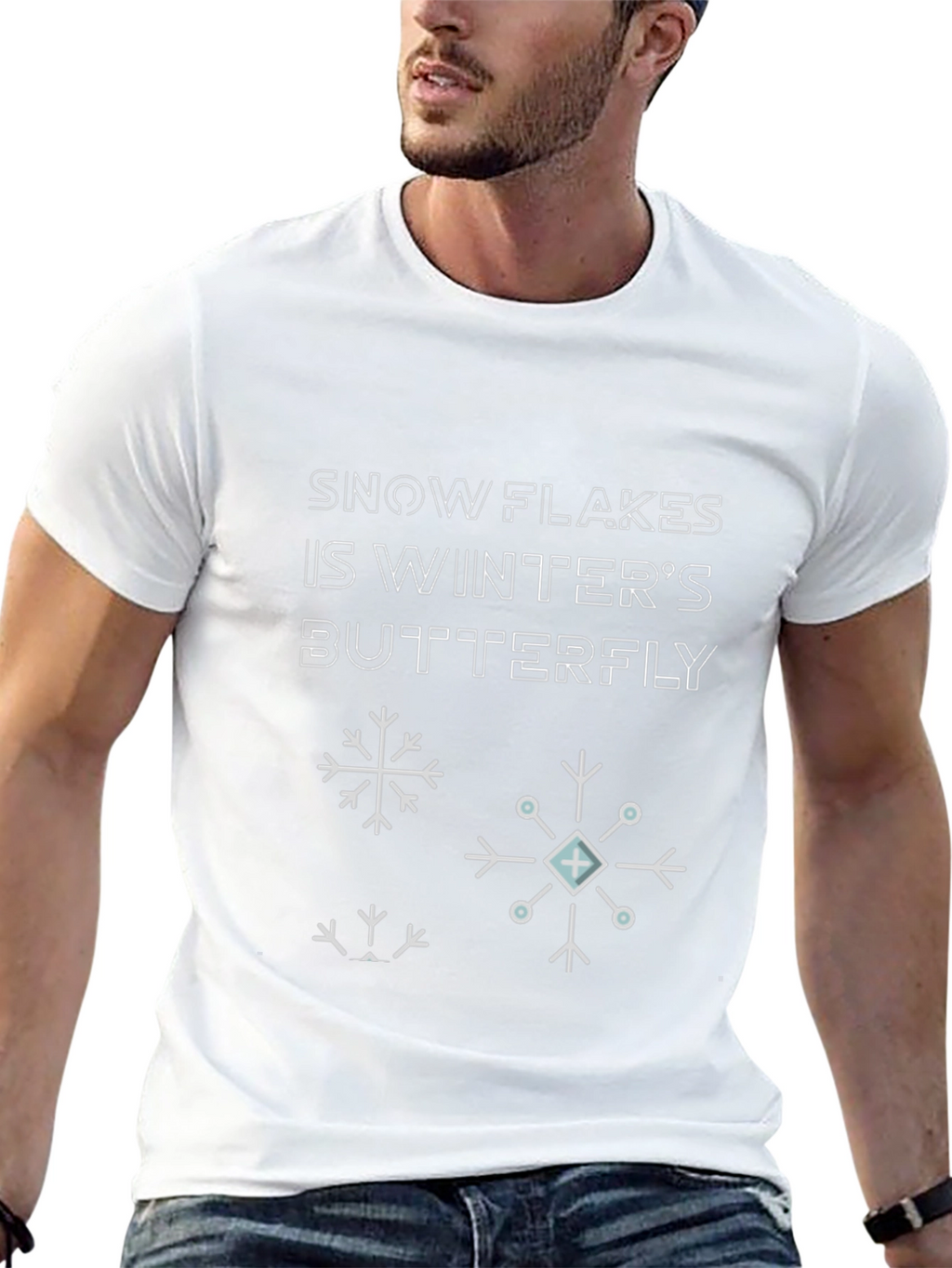 Snowflake Winter Butterfly Graphic Tee