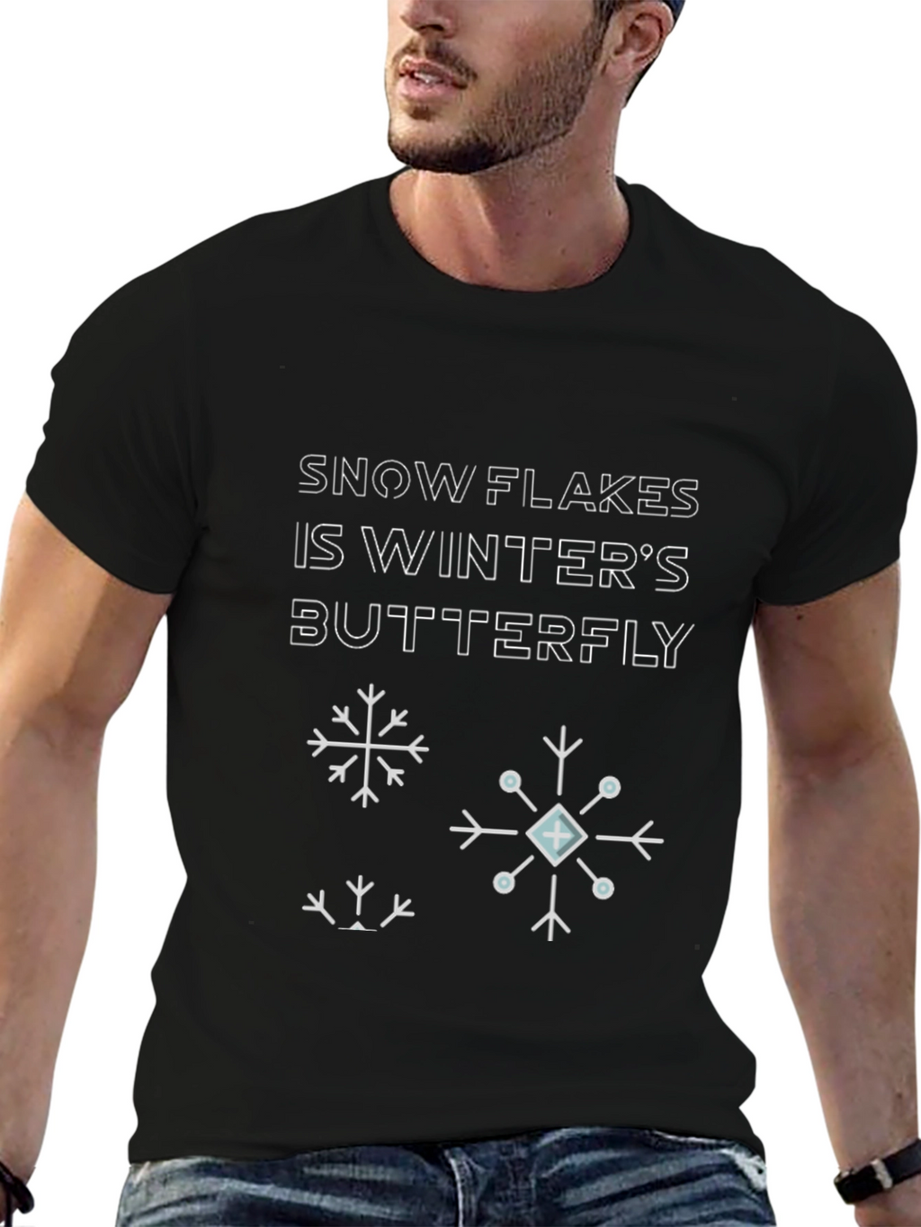 Snowflake Winter Butterfly Graphic Tee