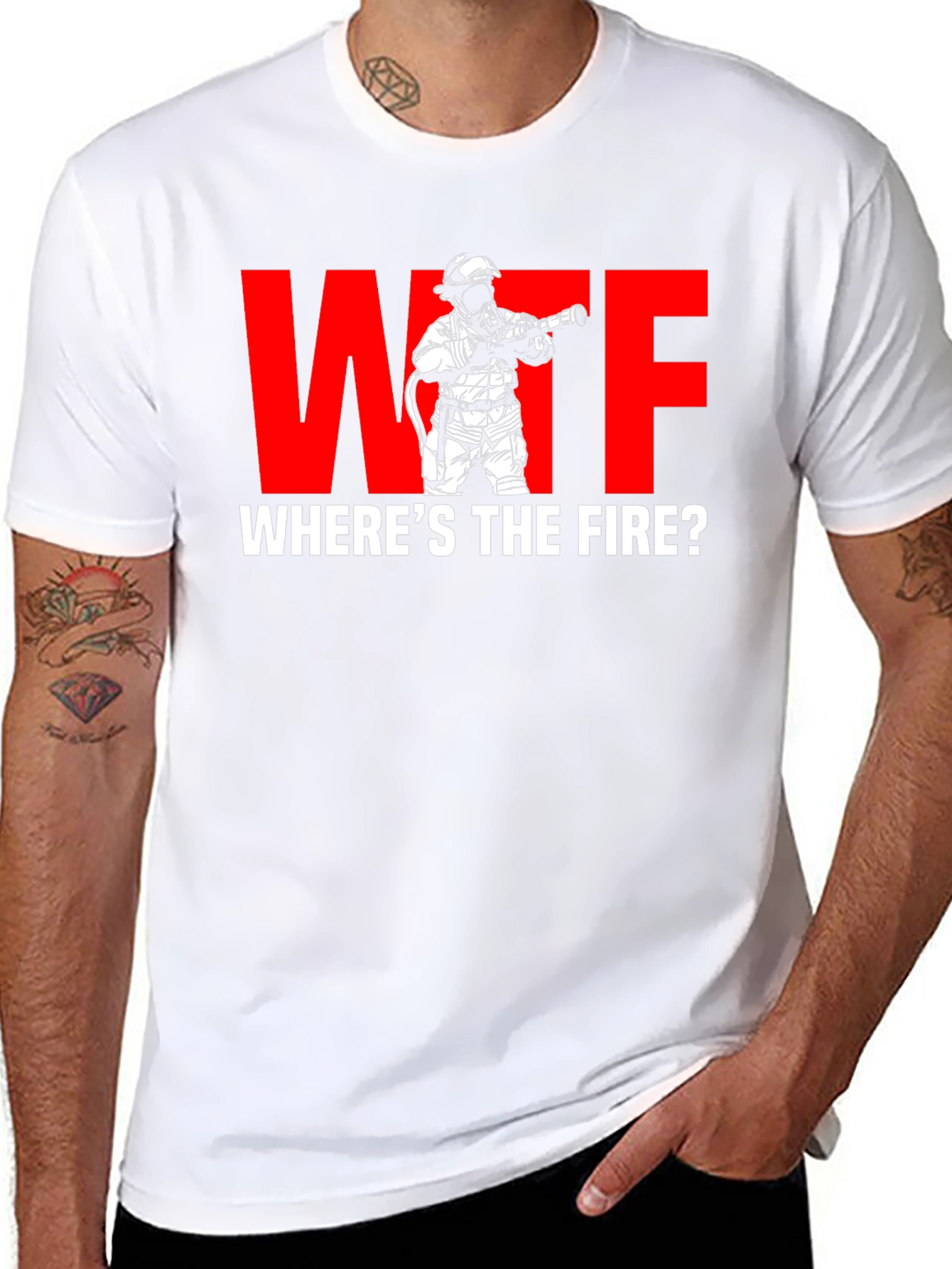 WTF Wheres the Fire? Firefighter Humor T-Shirt