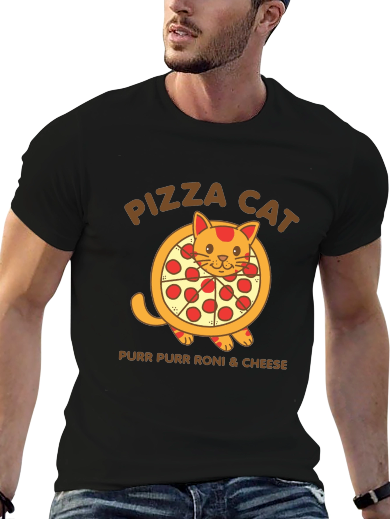 Pizza Cat T-Shirt - Purr Purr Roni & Cheese