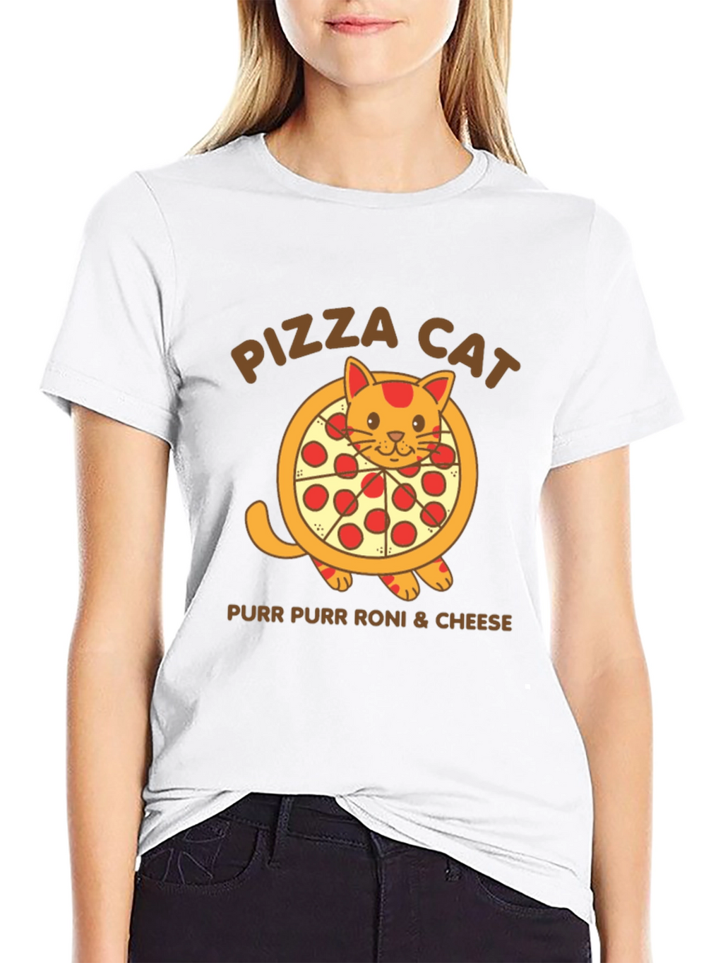 Pizza Cat T-Shirt - Purr Purr Roni & Cheese