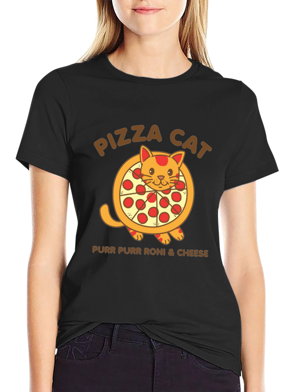 Pizza Cat T-Shirt - Purr Purr Roni & Cheese