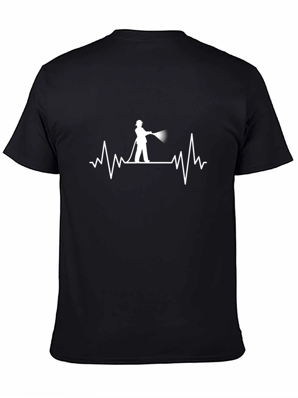 Firefighter Heartbeat T-Shirt - Black