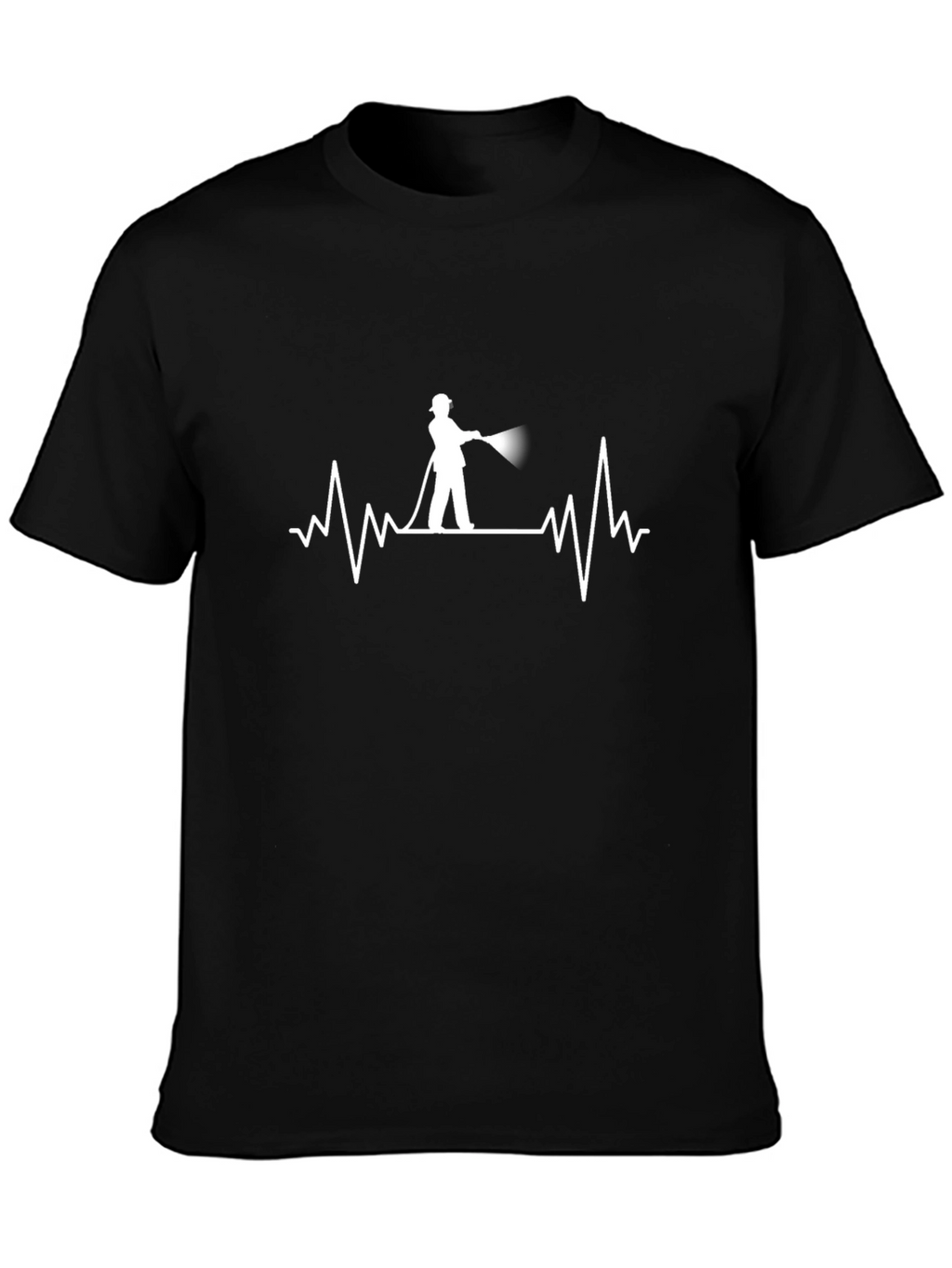 Firefighter Heartbeat T-Shirt - Black