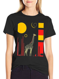 Abstract Giraffe Graphic Tee