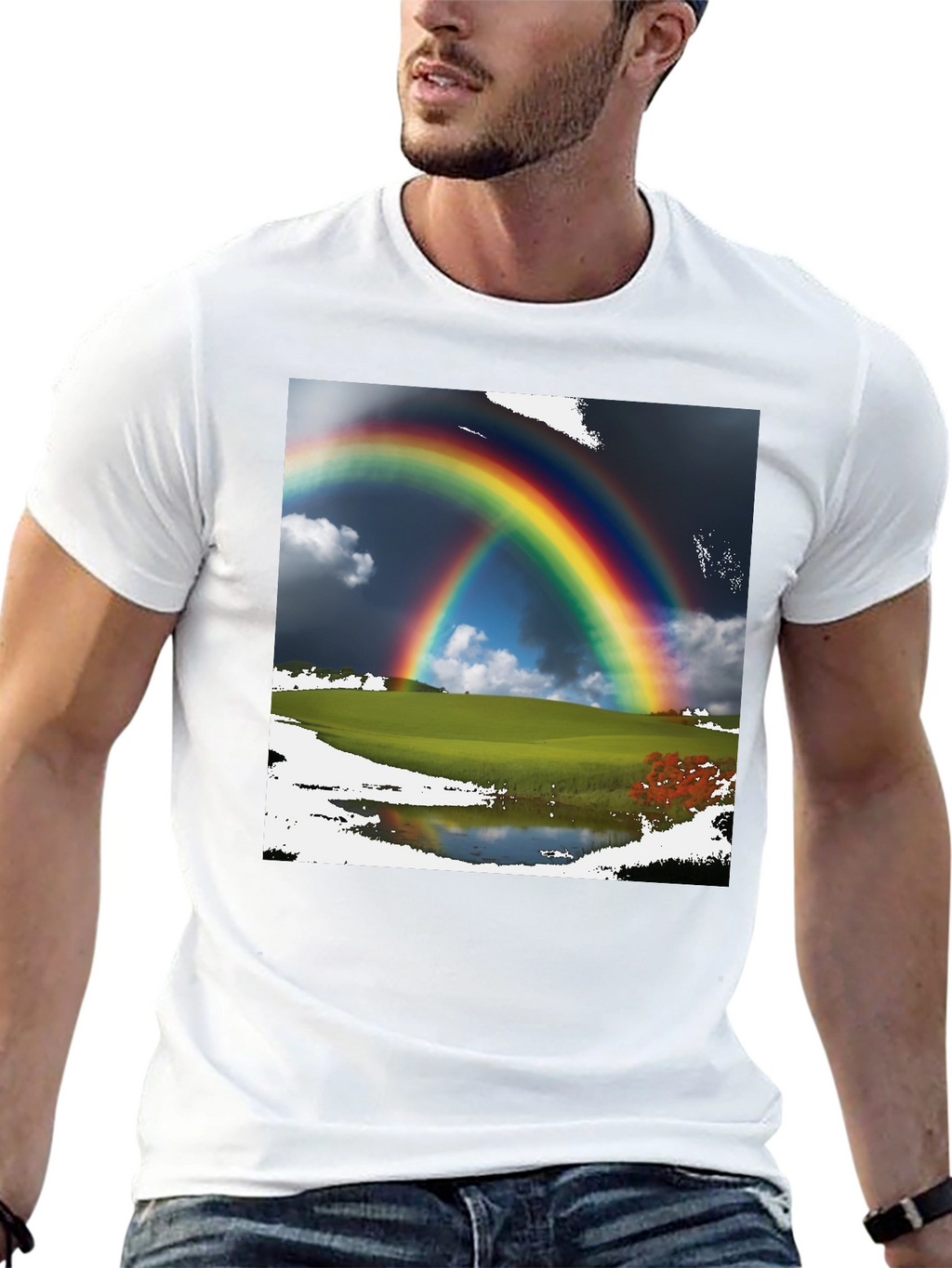 Rainbow Scene Black T-Shirt