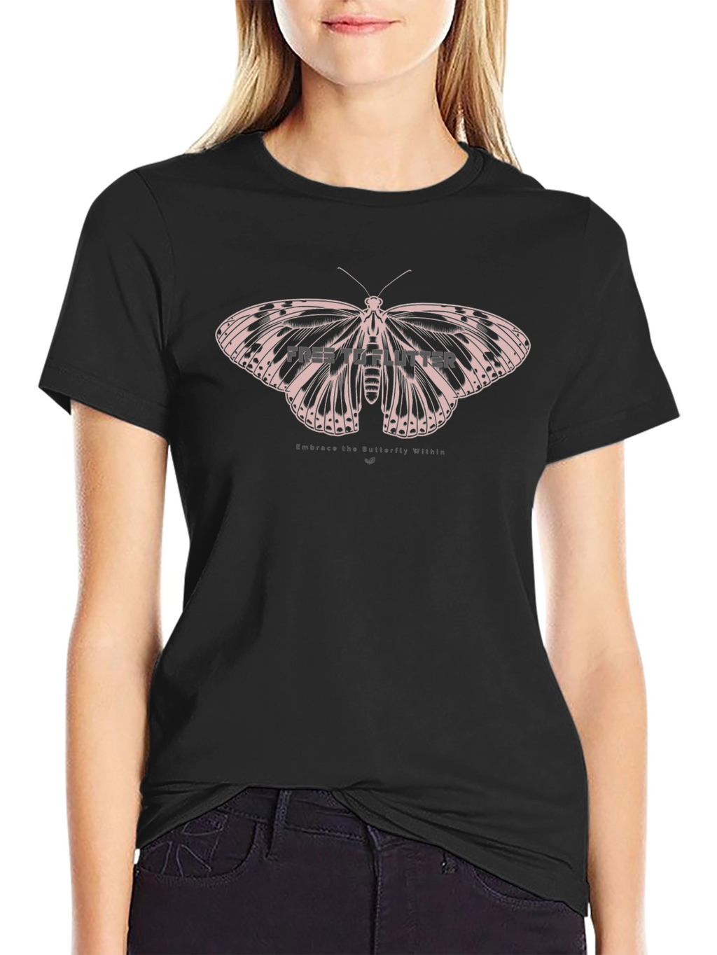 Embrace the Butterfly Within Black T-Shirt