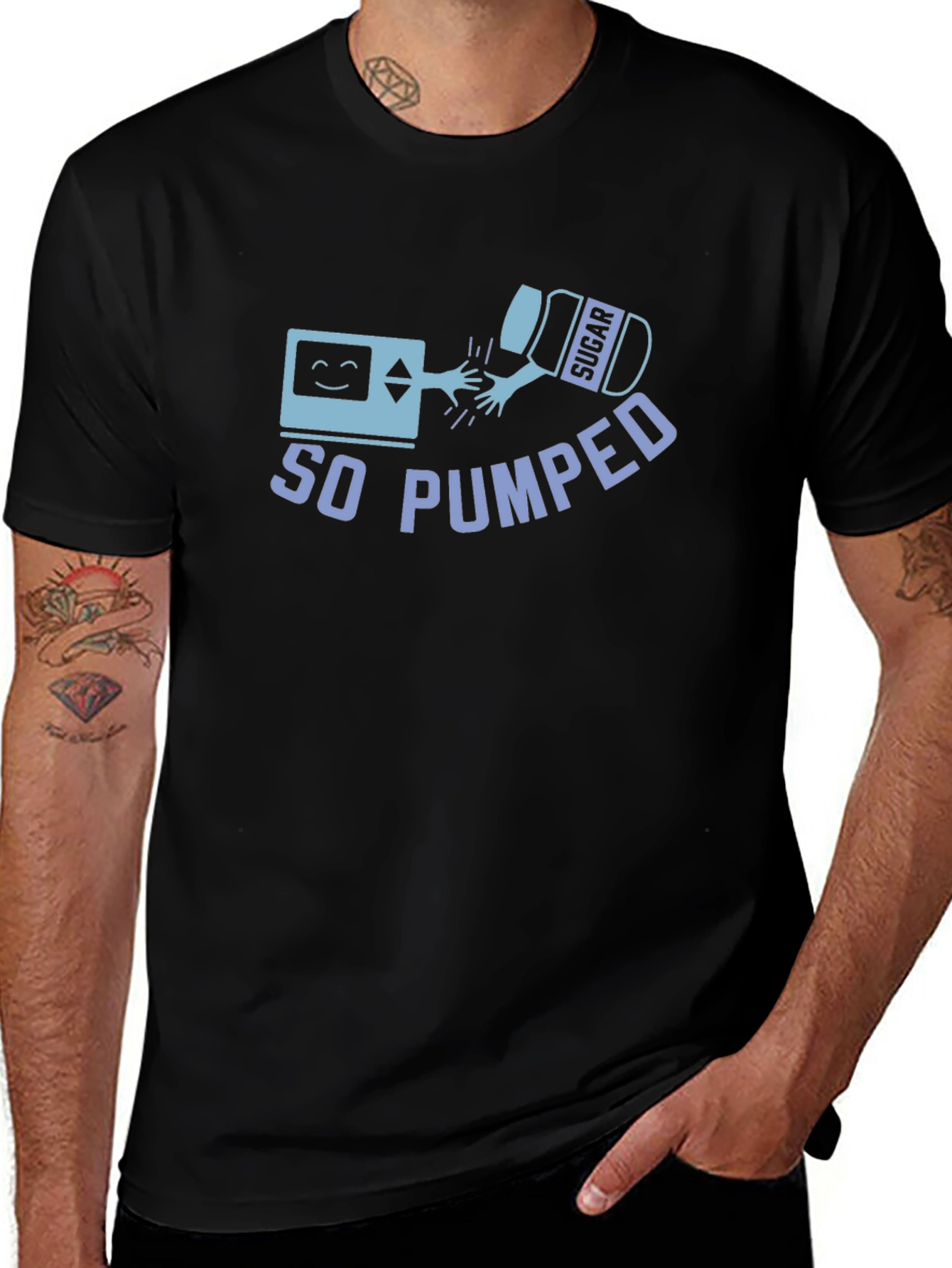So Pumped Black T-Shirt - Diabetes Humor Tee