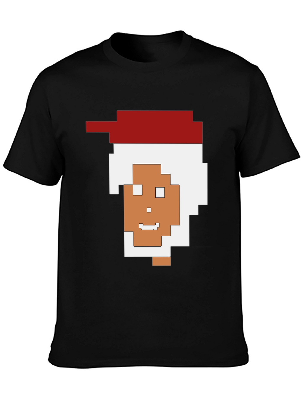 Pixelated Santa Black Tee