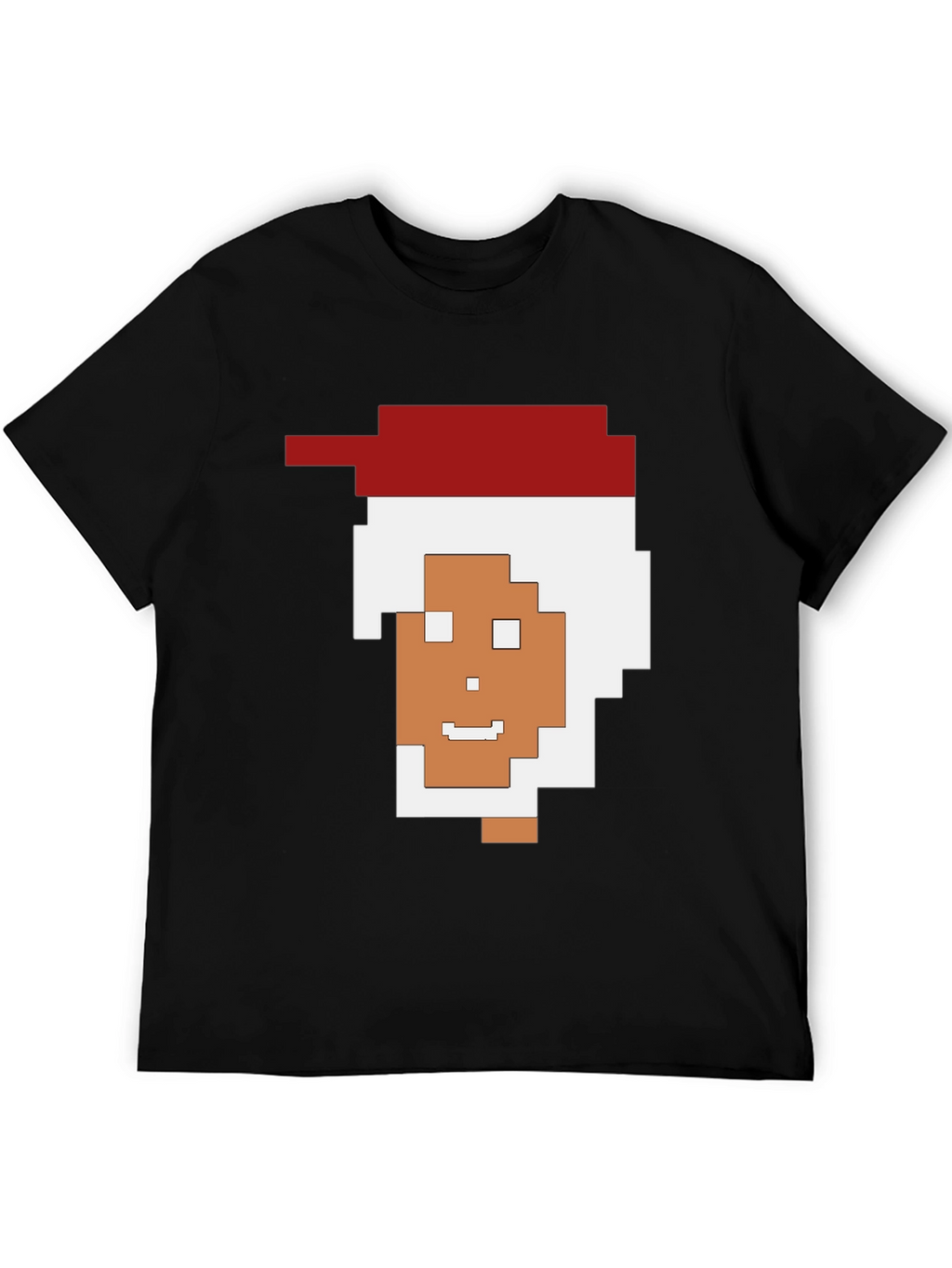 Pixelated Santa Black Tee
