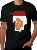 Pixelated Santa Black Tee