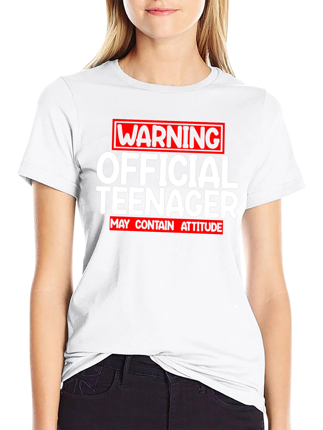 Official Teenager Warning Funny Novelty T-Shirt