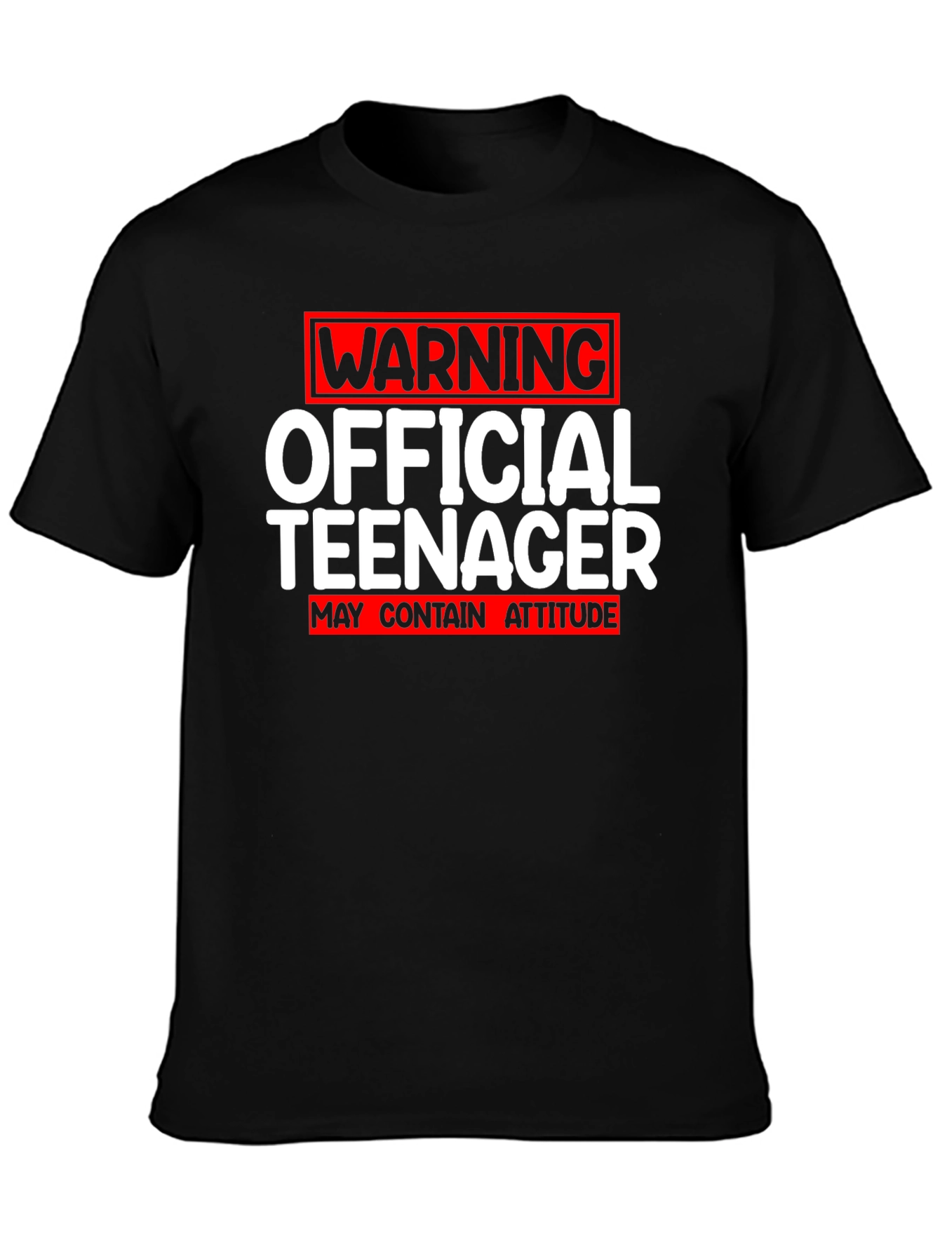 Official Teenager Warning Funny Novelty T-Shirt