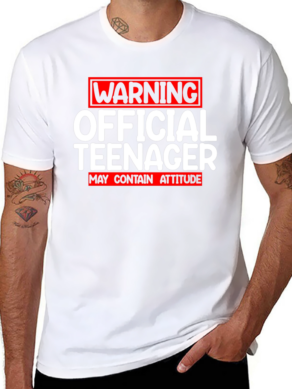 Official Teenager Warning Funny Novelty T-Shirt
