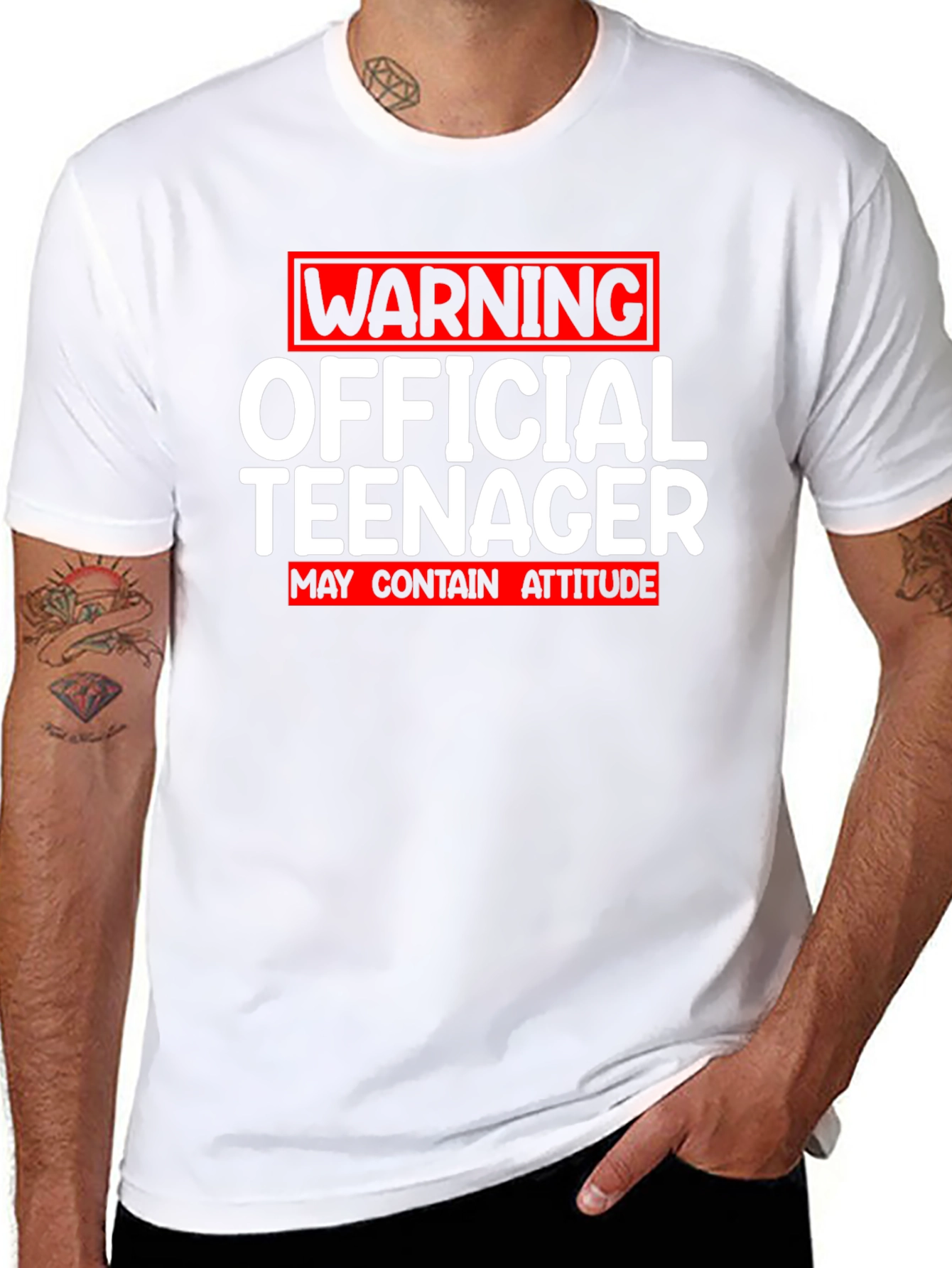 Official Teenager Warning Funny Novelty T-Shirt