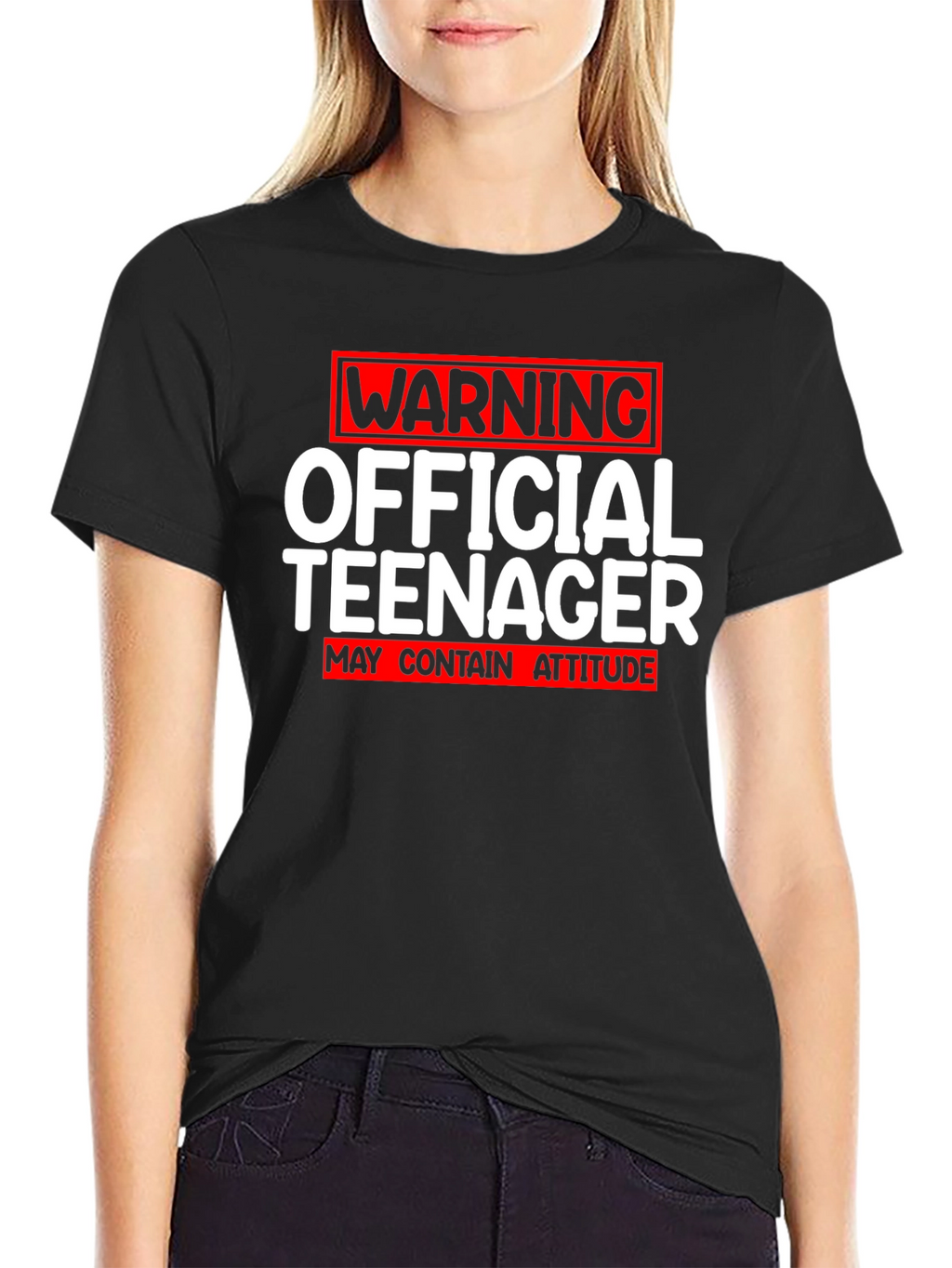 Official Teenager Warning Funny Novelty T-Shirt