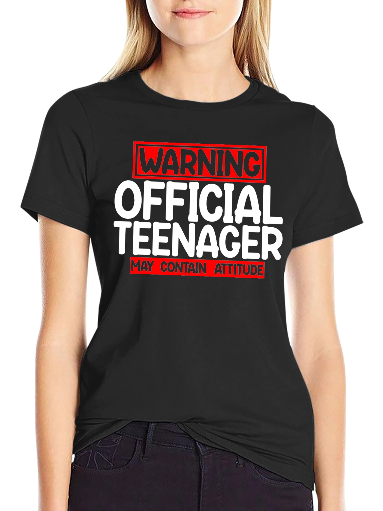 Official Teenager Warning Funny Novelty T-Shirt