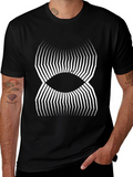 Geometric Eye Graphic Black T-Shirt
