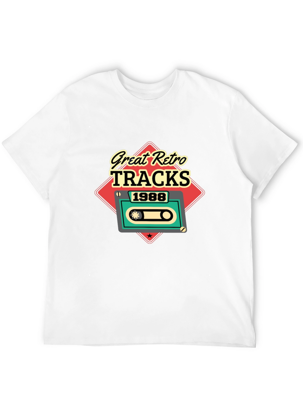 Retro Tracks 1988 Black Graphic T-Shirt