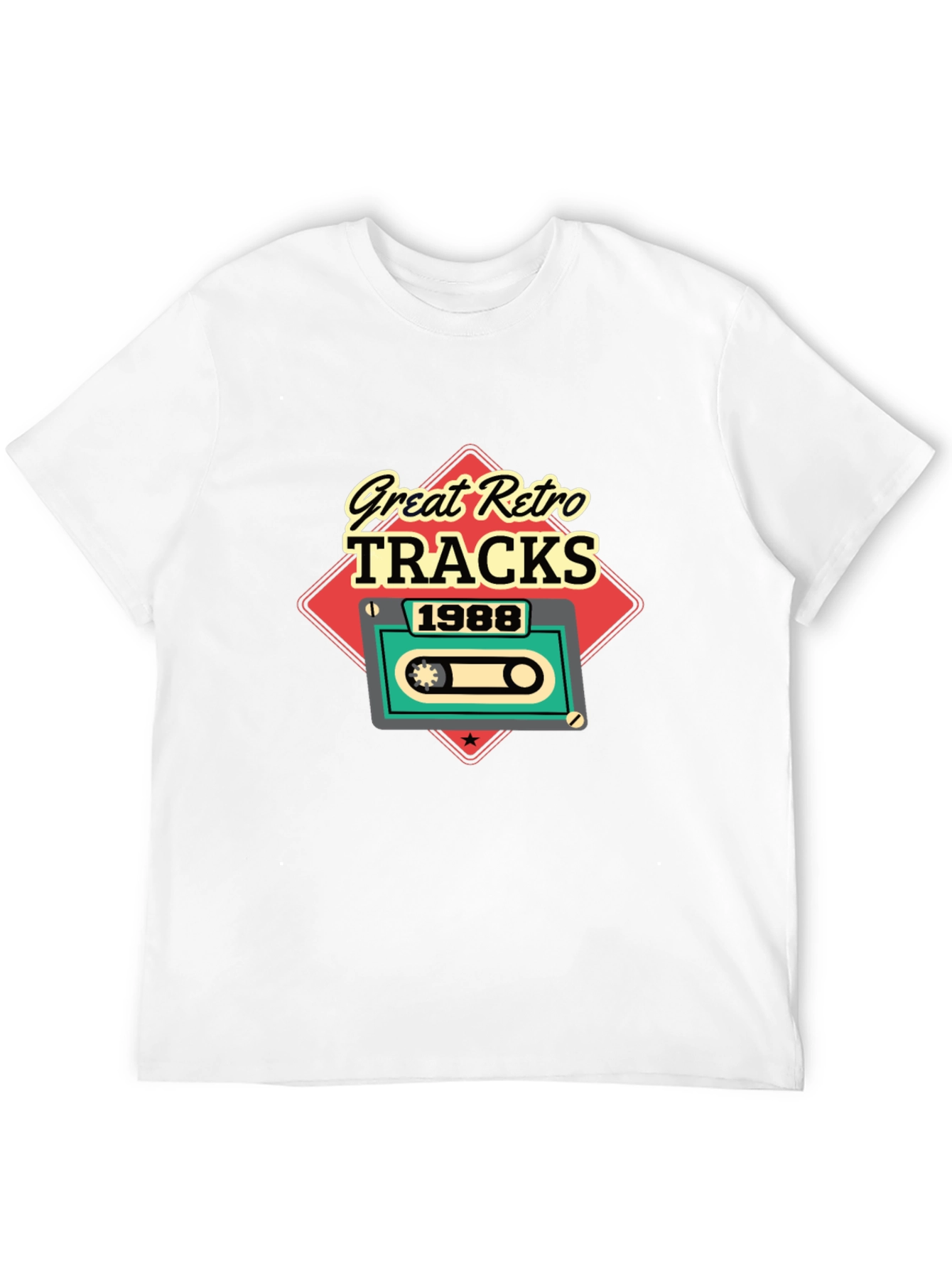Retro Tracks 1988 Black Graphic T-Shirt