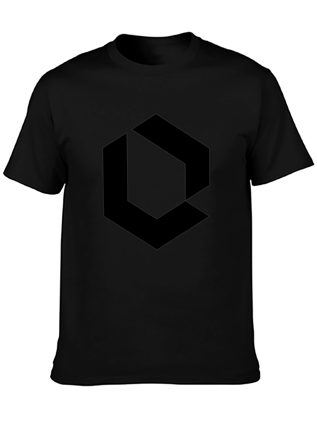 Black Geometric Graphic Tee - Modern Style