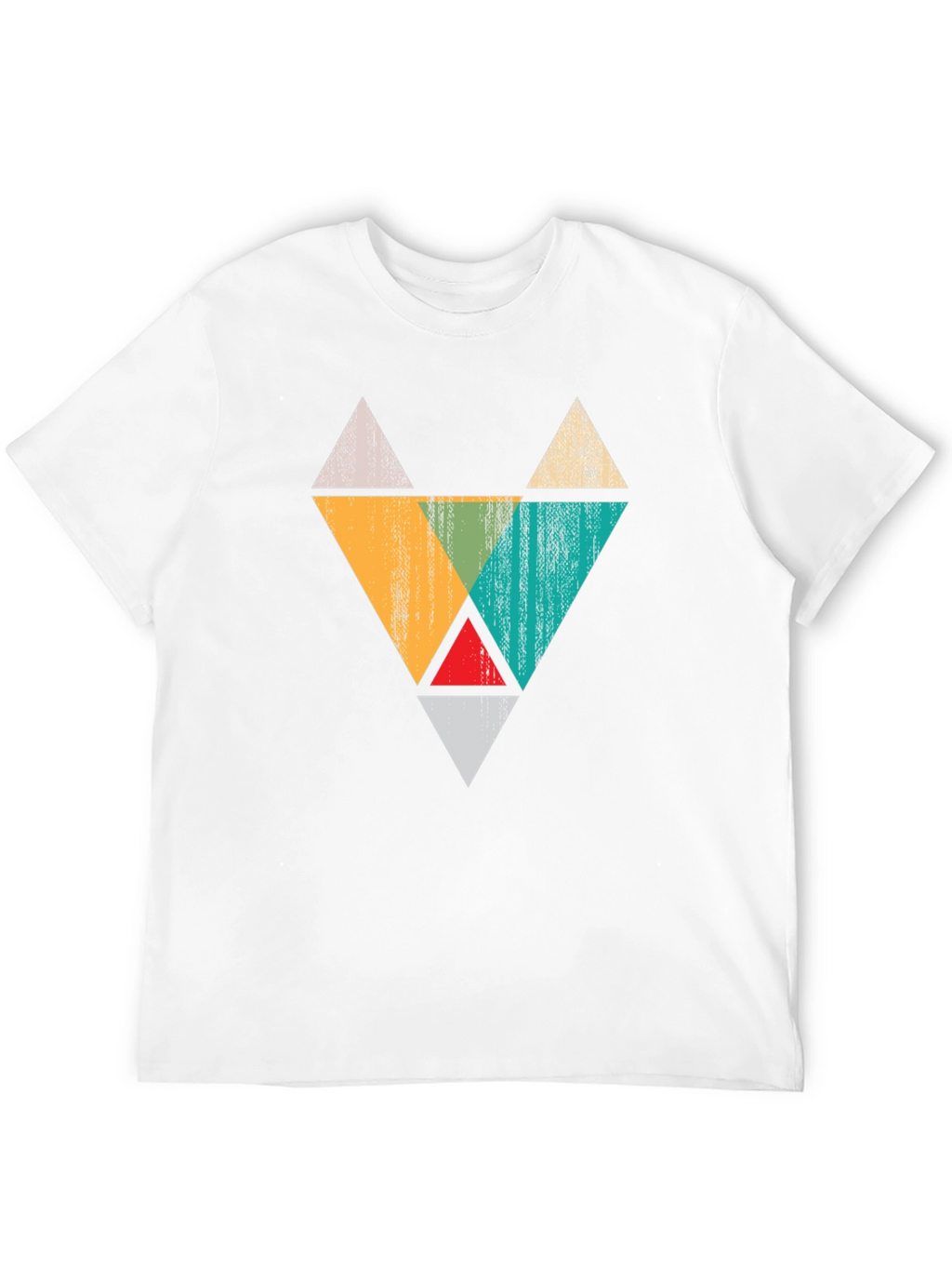 Geometric Triangle Fox Graphic Tee - Black