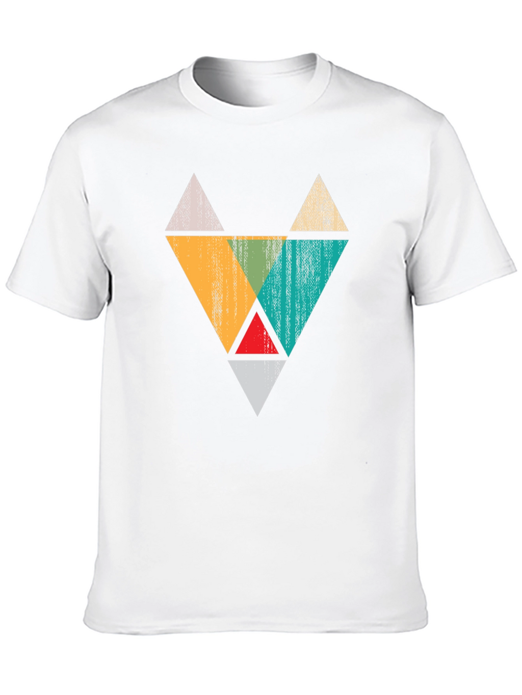 Geometric Triangle Fox Graphic Tee - Black