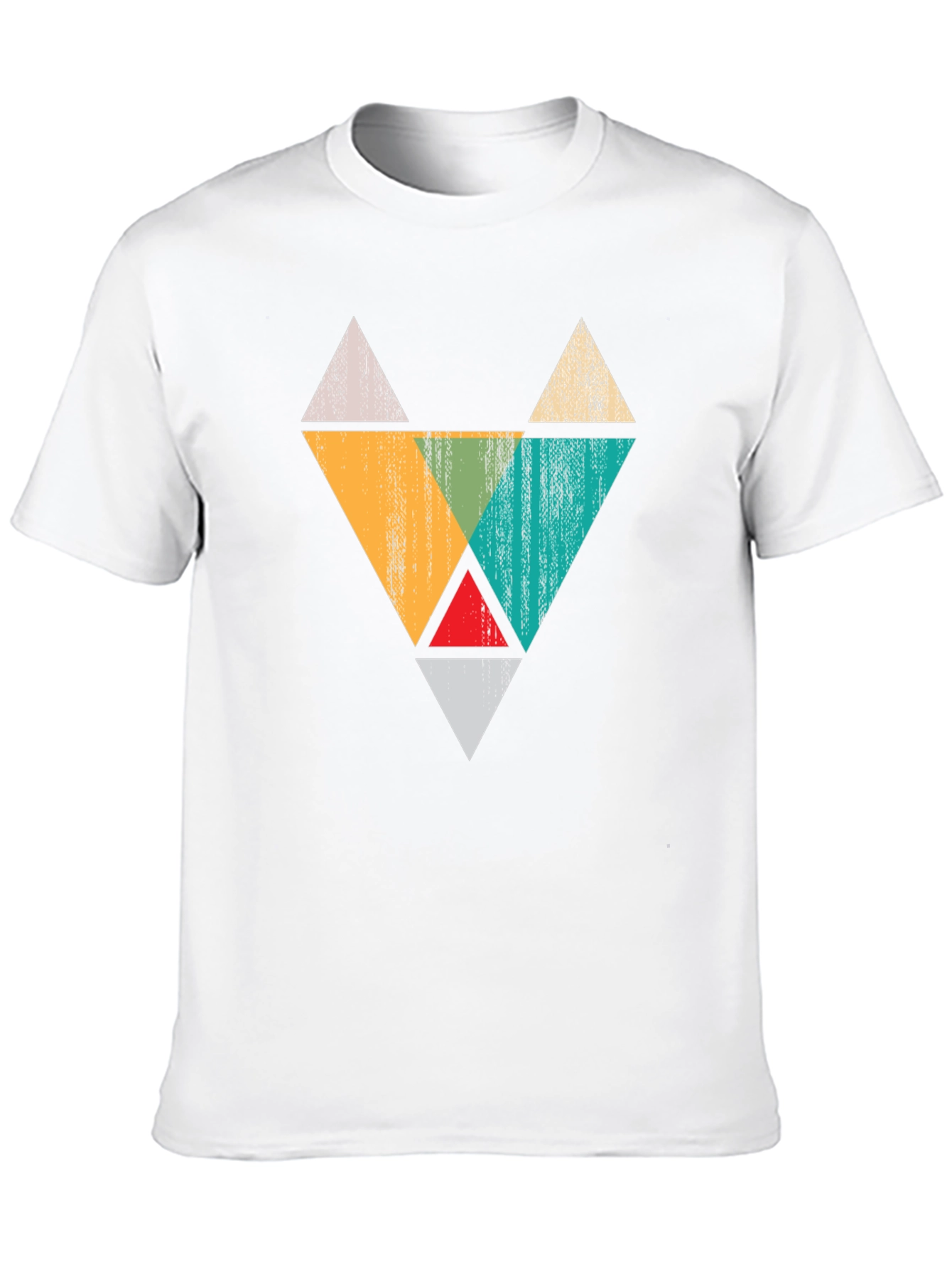 Geometric Triangle Fox Graphic Tee - Black
