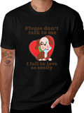 Cute Dog Graphic T-Shirt - Fall in Love Easily