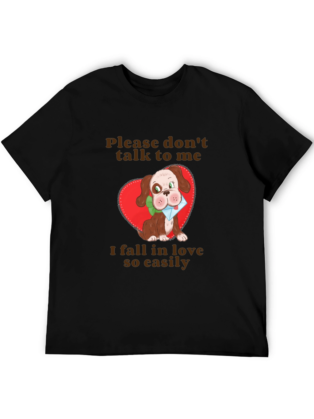 Cute Dog Graphic T-Shirt - Fall in Love Easily