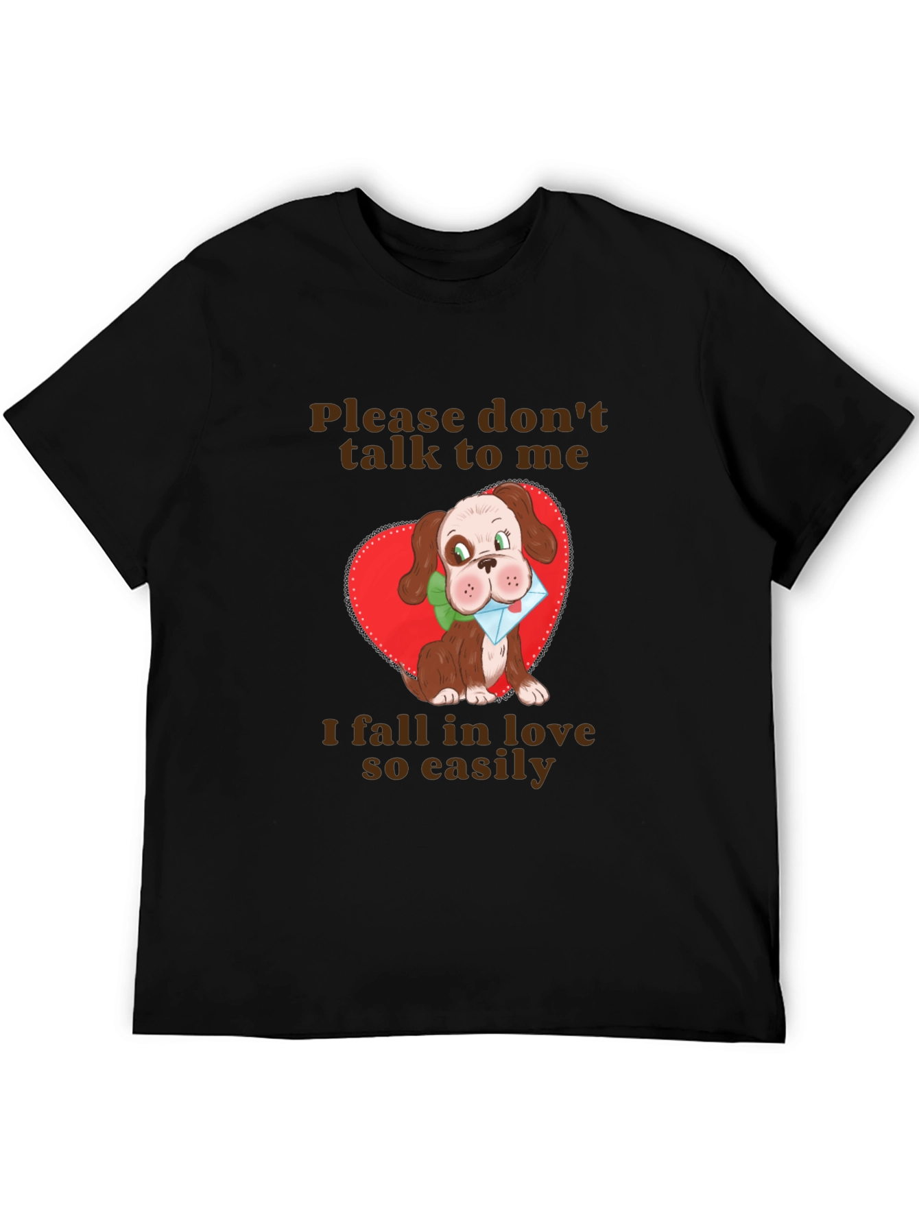 Cute Dog Graphic T-Shirt - Fall in Love Easily
