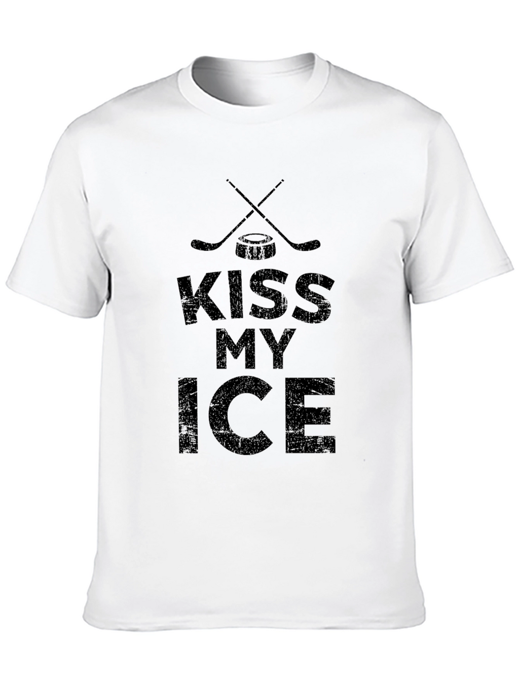 Kiss My Ice Hockey Graphic Tee - Black