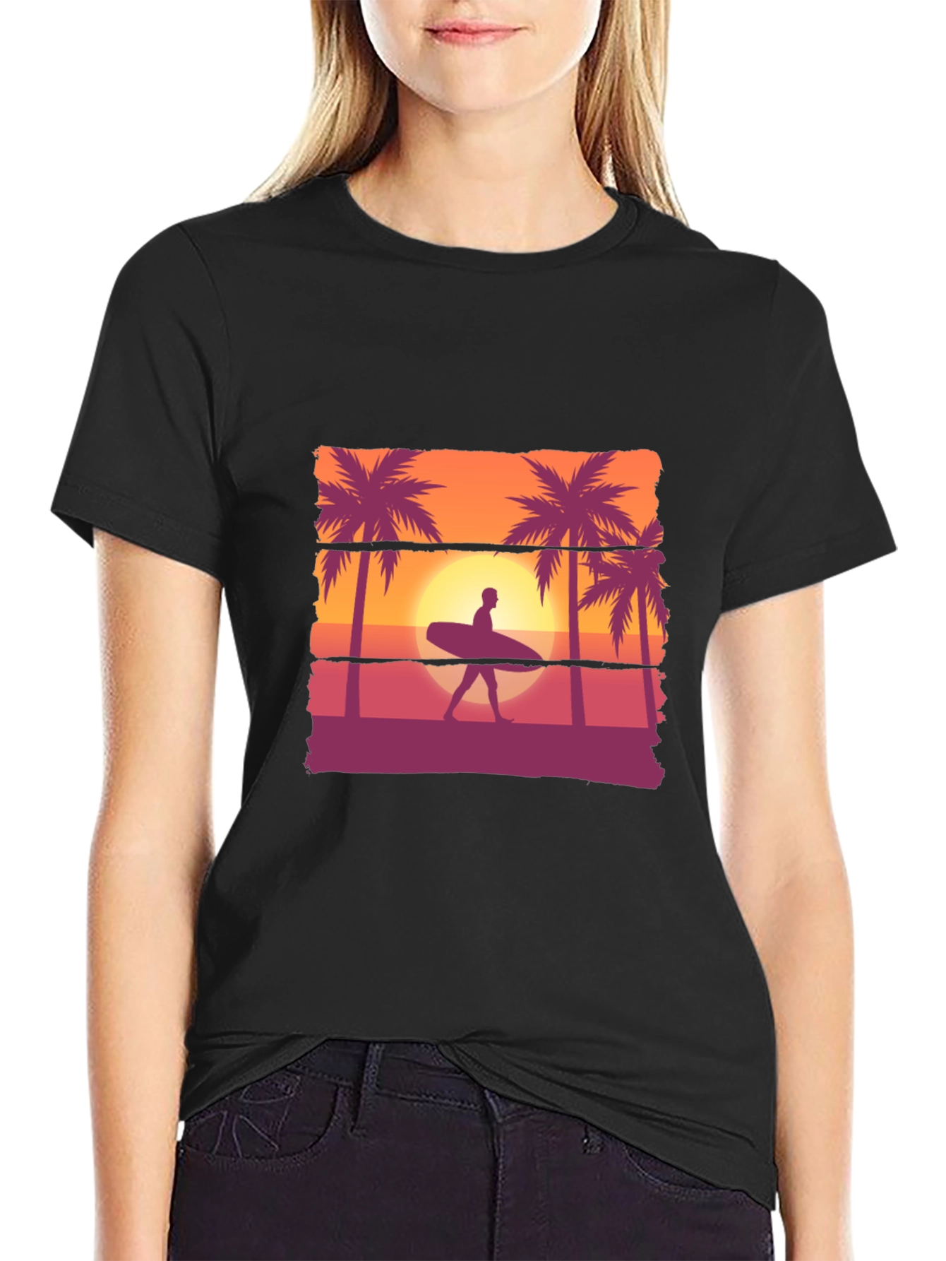 Sunset Surfer T-Shirt: Beach Vibes