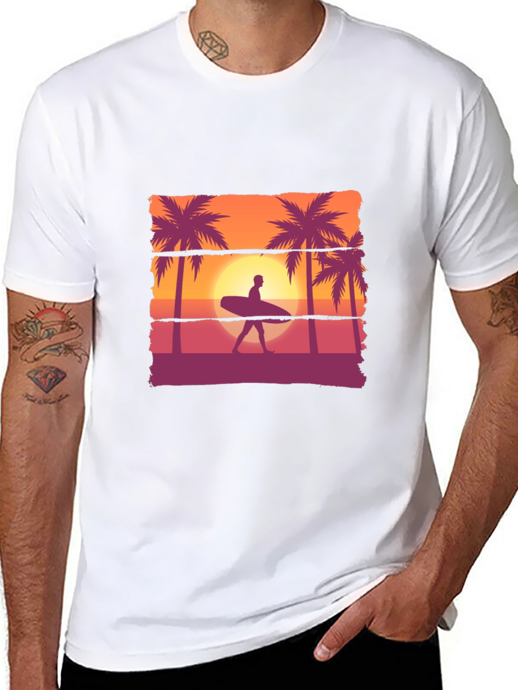 Sunset Surfer T-Shirt: Beach Vibes