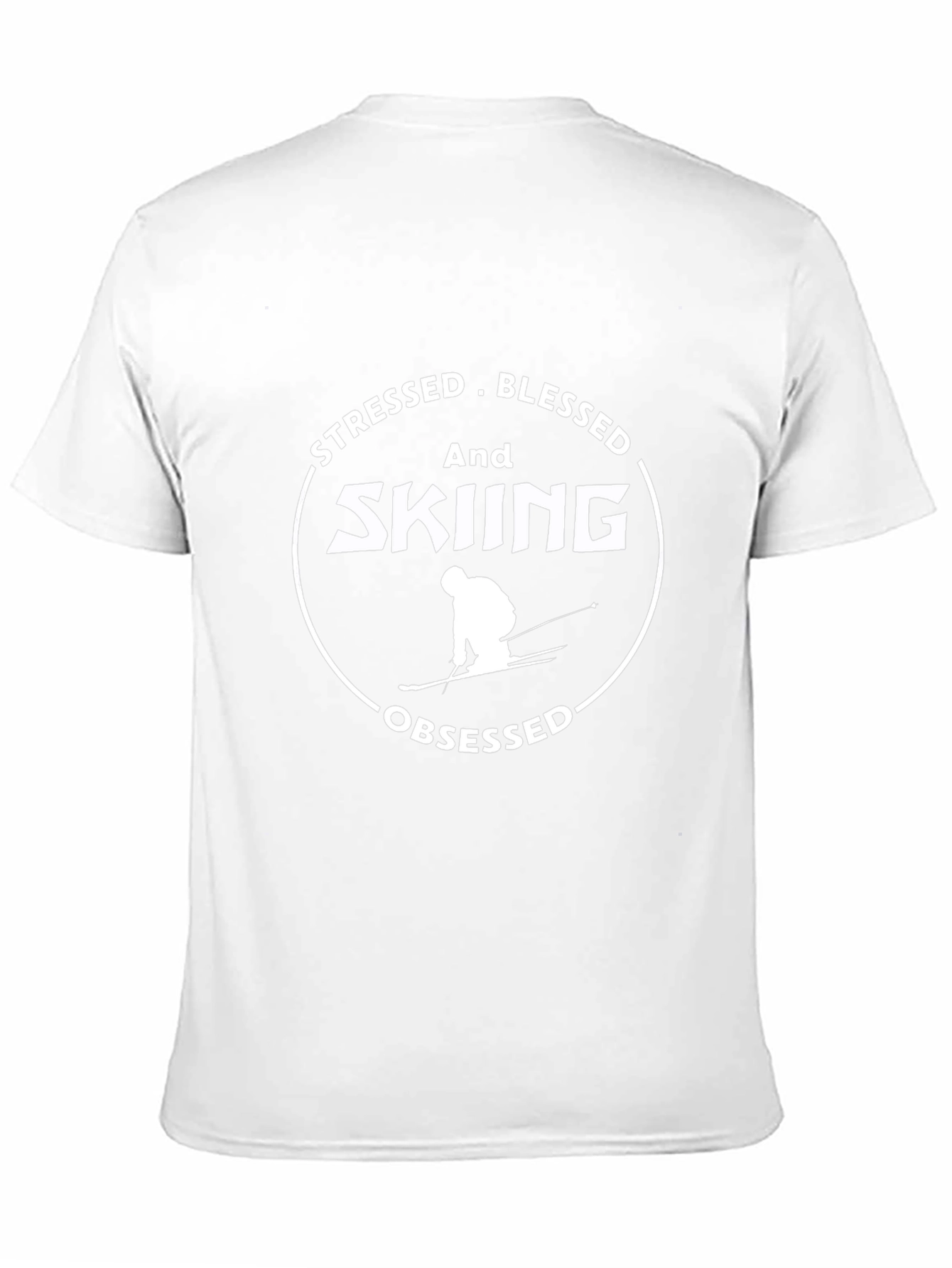 Stressed Blessed Skiing Obsessed Graphic Tee