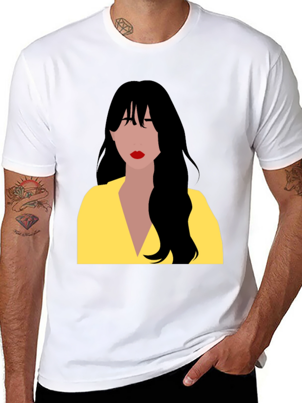 Woman Portrait Graphic T-Shirt - Casual Black Tee