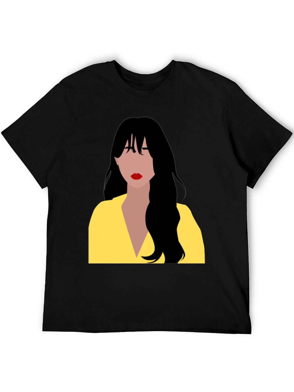 Woman Portrait Graphic T-Shirt - Casual Black Tee