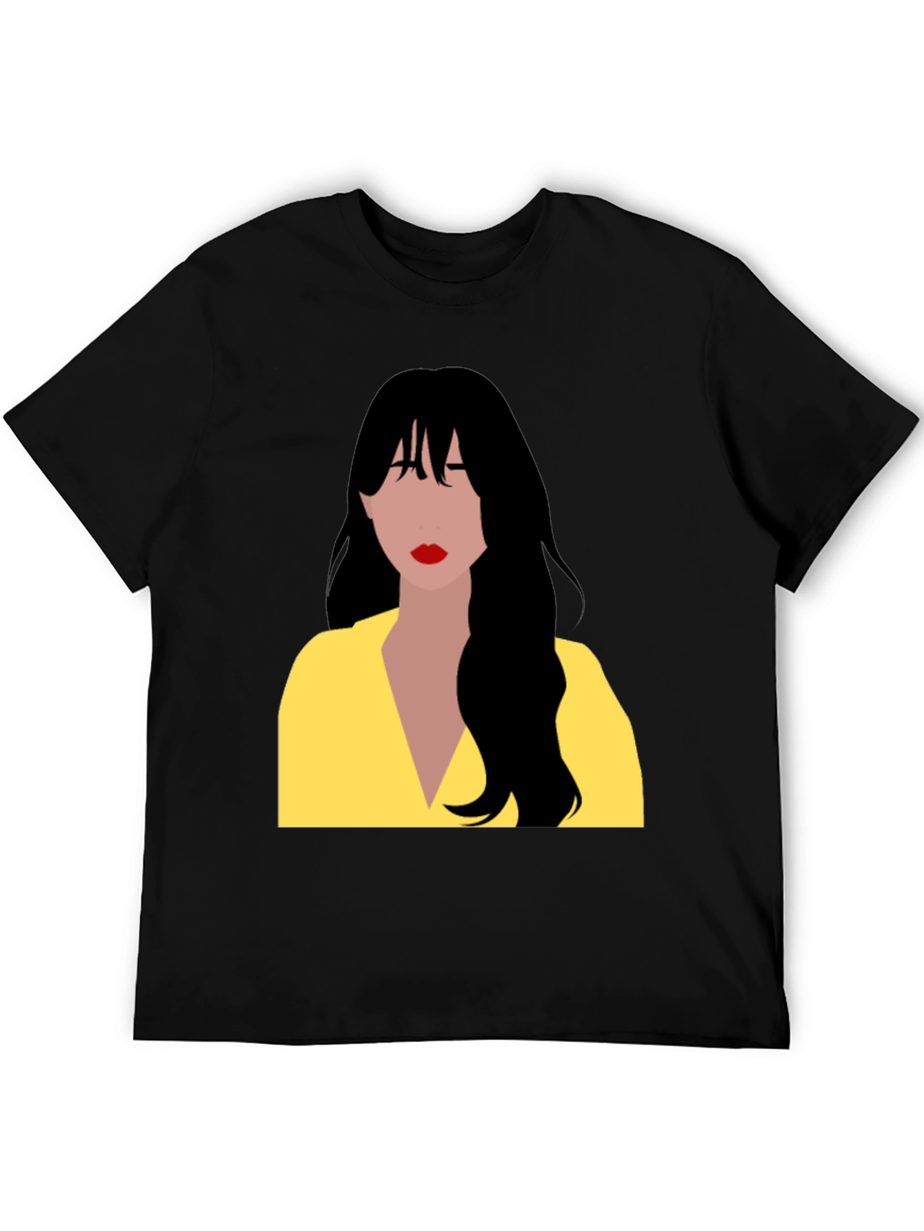 Woman Portrait Graphic T-Shirt - Casual Black Tee