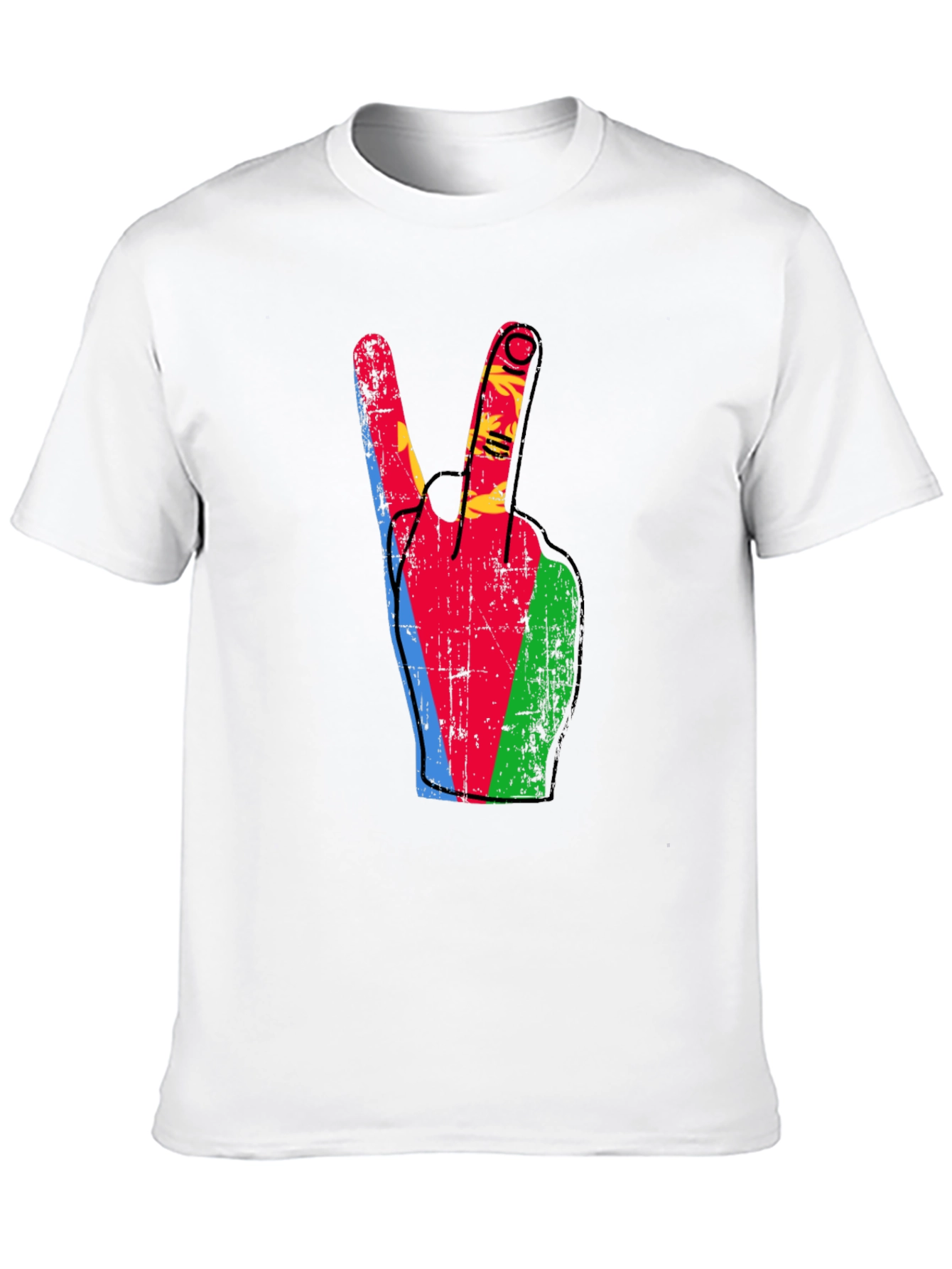 Eritrea Flag Peace Sign Black T-Shirt